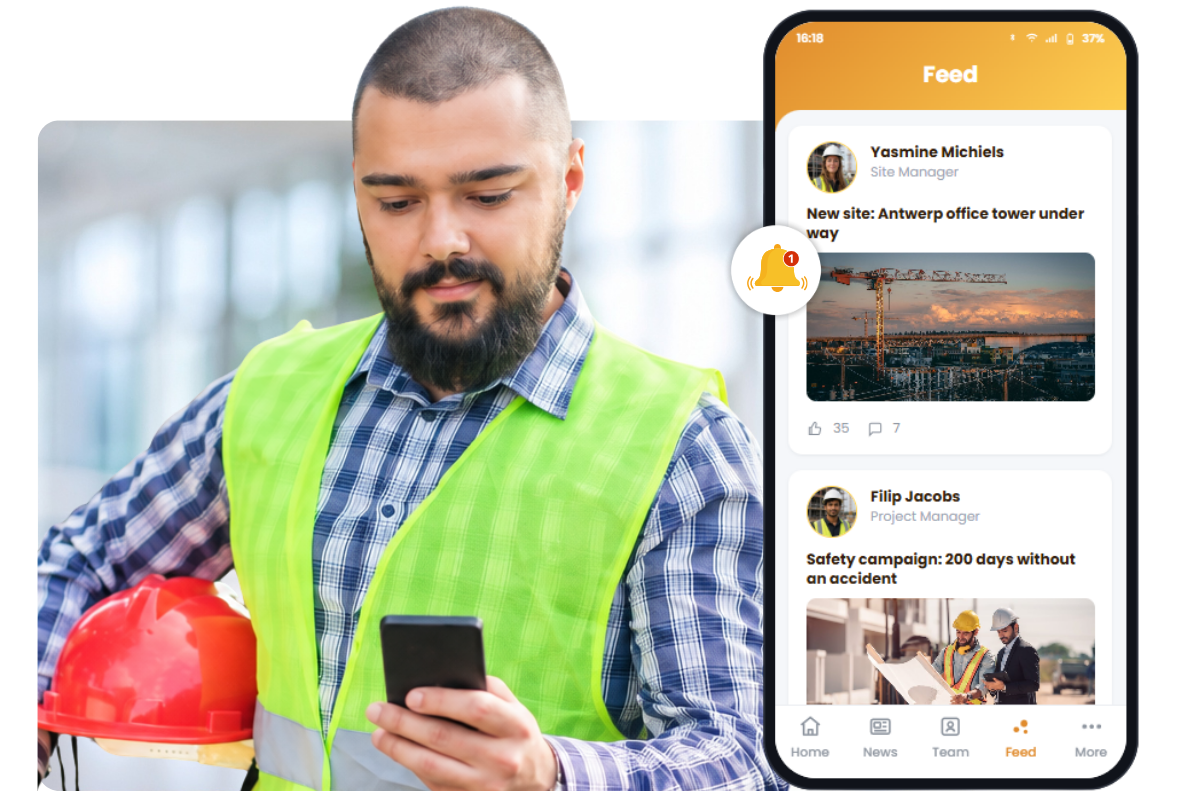 Involv mobile App für Baustellenmitarbeiter im Bau