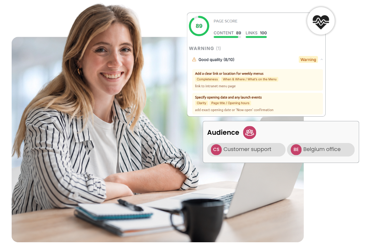 Involv page health score dashboard
