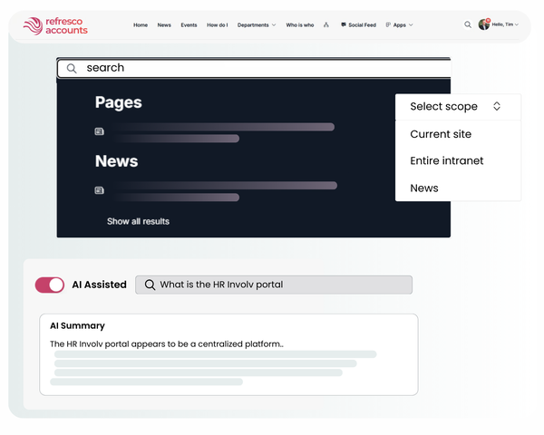 Involv intranet AI-assisted search