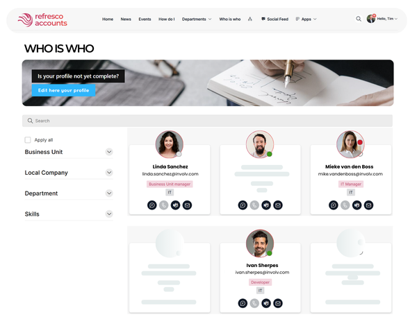 Involv intranet who is who people directory